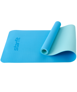 Коврик для йоги и фитнеса Core FM-201 173x61, TPE, синий пастель/мятный, 0,5 см, Starfit