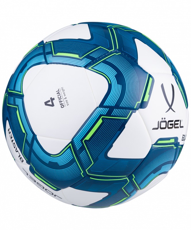 Мяч футзальный Blaster №4, белый/синий/голубой, размер 4, Jögel УТ-00017614