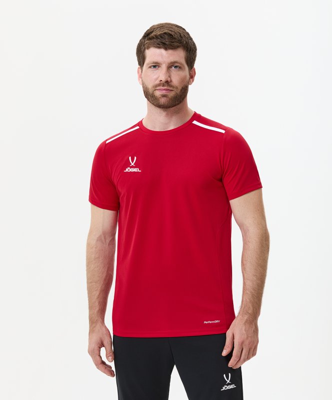 Футболка тренировочная DIVISION Training Tee, красный, размер YM, Jögel ЦБ-00003967