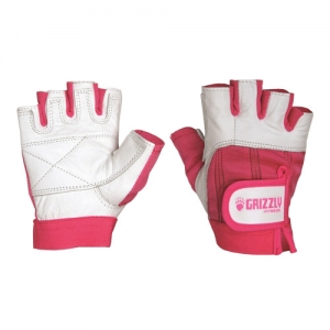 Перчатки для фитнеса женские GRIZZLY Fitness Training Gloves размер M, кожа, бело-розовый