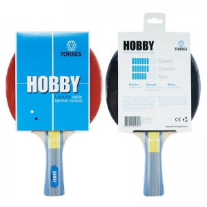 Ракетка для настольного тенниса TORRES Hobby, арт.TT0003, для любителей, накладка 1,8 мм, конич. ручка