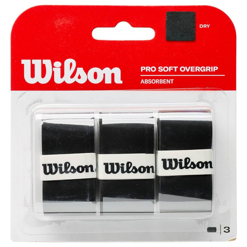 Овергрип Wilson Pro Soft Overgrip, WRZ4040BK, 0.5 мм, размер 2.5см × 120см, 3 шт, черный