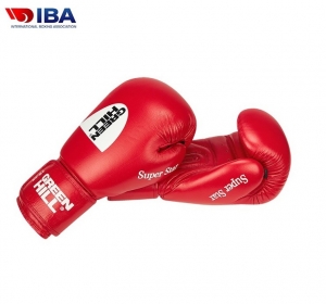 Боксерские перчатки Super Star одобренные IBA красные Green Hill BGS-1213IBA 10oz