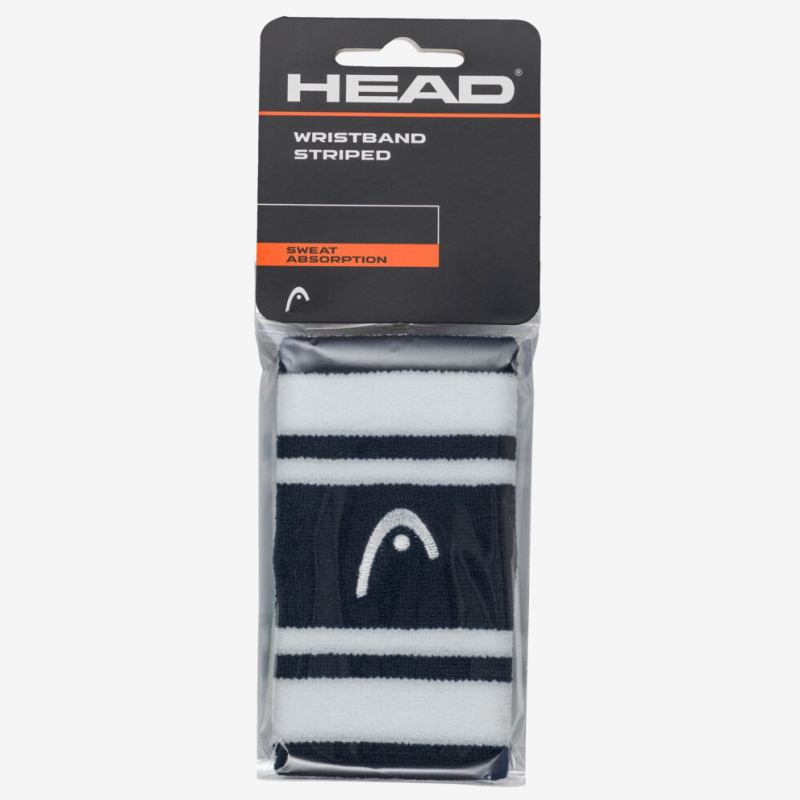 Напульсники HEAD 5" striped, 285874-NVWH, ширина 12.7 см, 90% нейлон, 10% эластан, пара, т.сине-белый