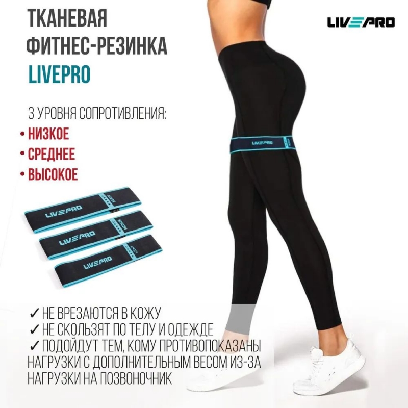 Тканевый амортизатор LIVEPRO Resistance Loop Band, среднее сопротивление