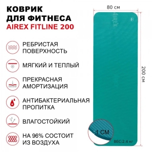 Koвpик гимнacтичecкий AIREX FITLINE-200 морская волна