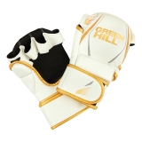 Гибридные перчатки для MMA бело-золотые Green Hill MMI-603GH L