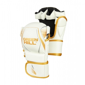 Гибридные перчатки для MMA бело-золотые Green Hill MMI-603GH S