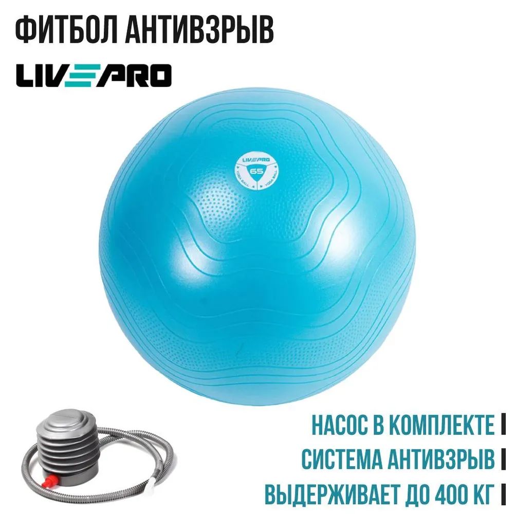 Купить Гимнастический мяч LIVEPRO Anti-Burst Core Ball 65 см по низкой цене  из каталога Фитболы LIVEPRO интернет магазина Дельта-Фитнес.ру