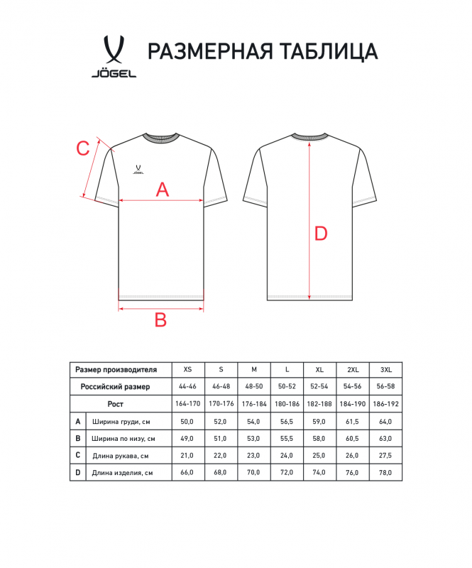 Футболка JOGEL ESSENTIAL Cotton Tee, белый, размер XXXXL ЦБ-00004036