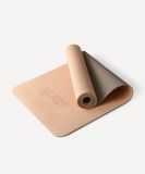 Коврик для йоги и фитнеса STARFIT FM-201, TPE, 183x61x0.4 см, персиковый/серый ЦБ-00002538