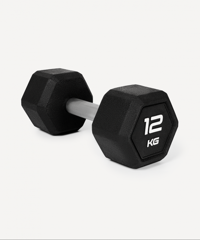 Гантель гексагональная DB-301PRO 12 кг, обрезиненная, черный, Starfit ЦБ-00003803