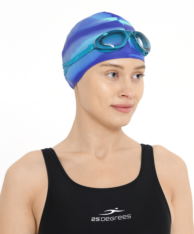 Шапочка для плавания Helion Navy/green, силикон, 25Degrees УТ-00019586