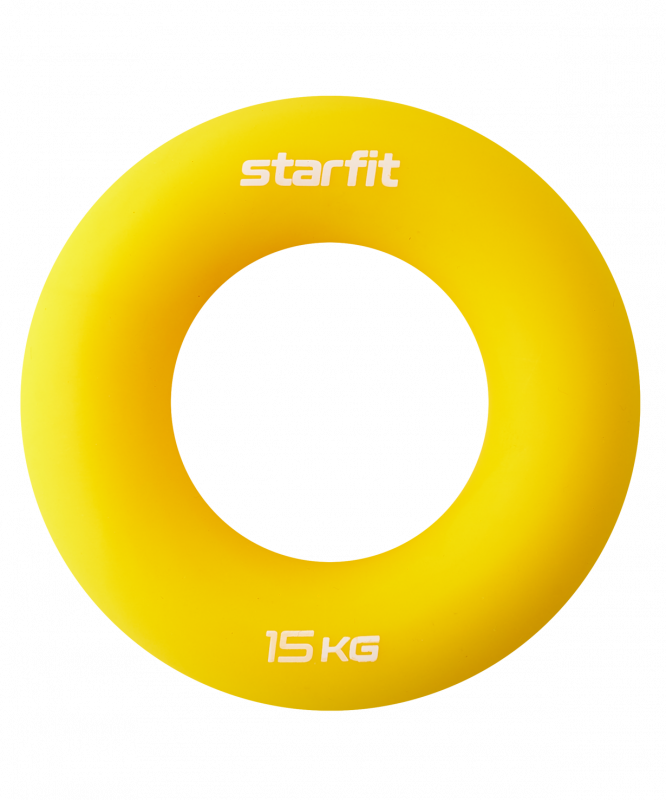 Эспандер кистевой ES-404 Кольцо, 15 кг, силикагель, желтый, Starfit УТ-00019245