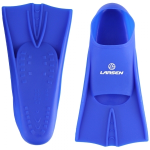 6975 NEW Ласты укороченные силиконовые Larsen тем.синий 37-39