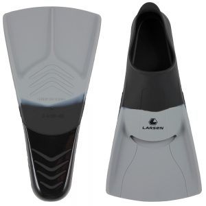 Ласты укороченные Larsen 6985 серый/черный (силикон)