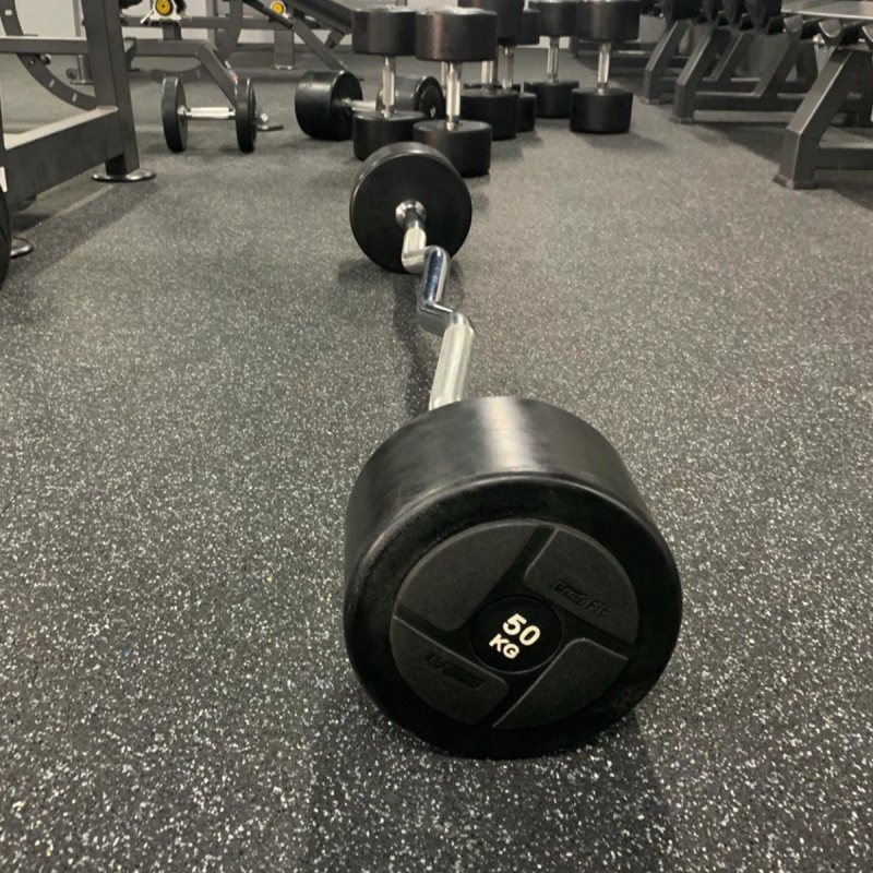 Набор изогнутых обрезиненных штанг (шаг 5 кг, 5 шт) PROFI-FIT 35-55 кг