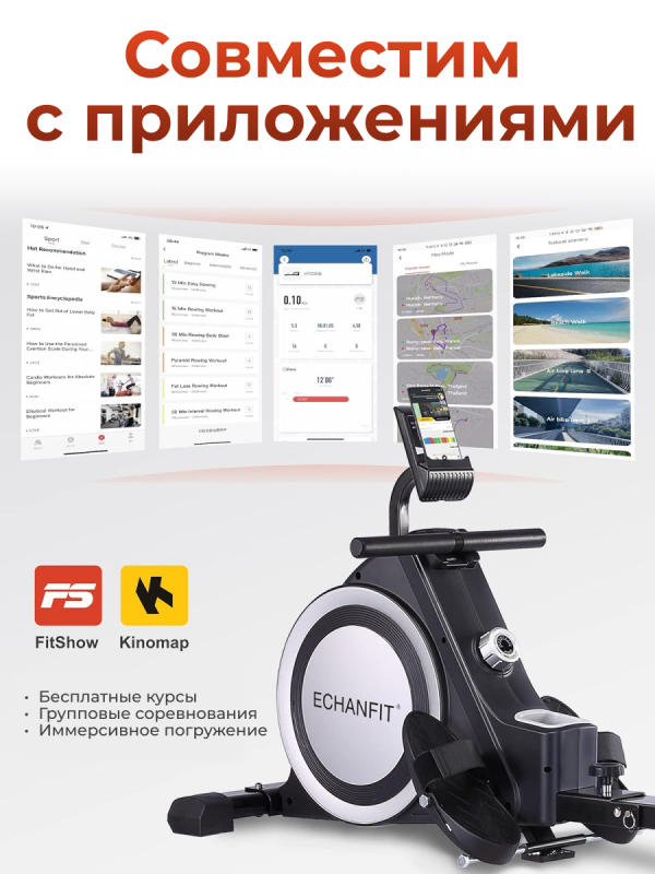 Гребной тренажер DFC ECHANFIT, складной