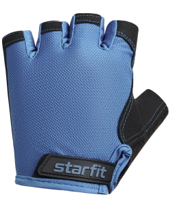 Перчатки для фитнеса WG-105, с гелевыми вставками, черный/синий, Starfit
