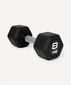 Гантель гексагональная DB-301PRO 8 кг, обрезиненная, черный, Starfit ЦБ-00003801