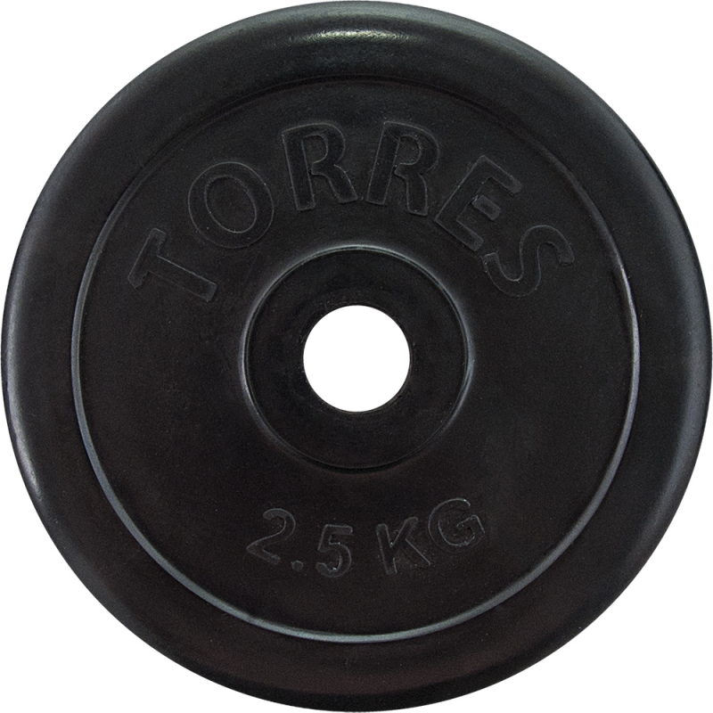 Диск обрезин. TORRES 2.5 кг, PL50692, d.25мм, металл в резиновой оболочке, черный