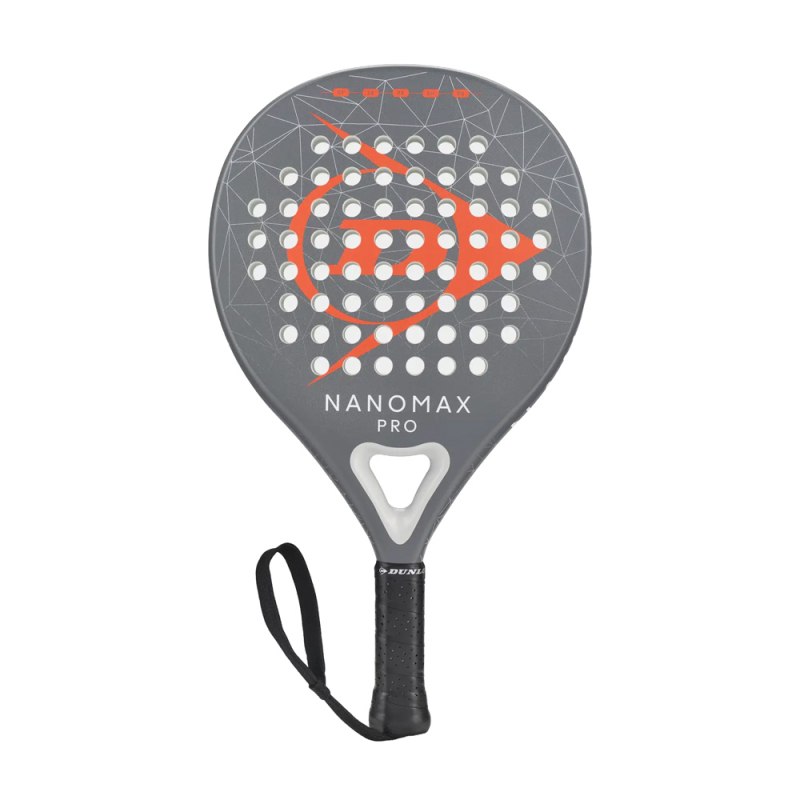 Ракетка для падела Dunlop Nanomax Pro, 10370739, для профессионалов, карбон, серо-оранжевый