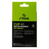 Мяч для наст. тенниса Stiga Cup ABS, 1110-2510-12, диам.40+мм, пластик, упак. 12 шт, белый