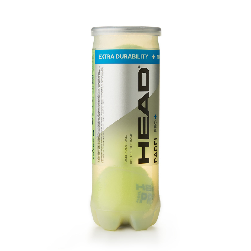 Мяч для падела HEAD Padel Pro+, 540203, уп.3 шт, FIP Approved, войлок, нат.резина, желтый