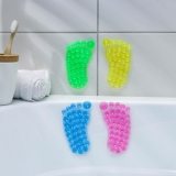 Мини-коврик для ванны «Нога» 7,5×12 см., цвет МИКС