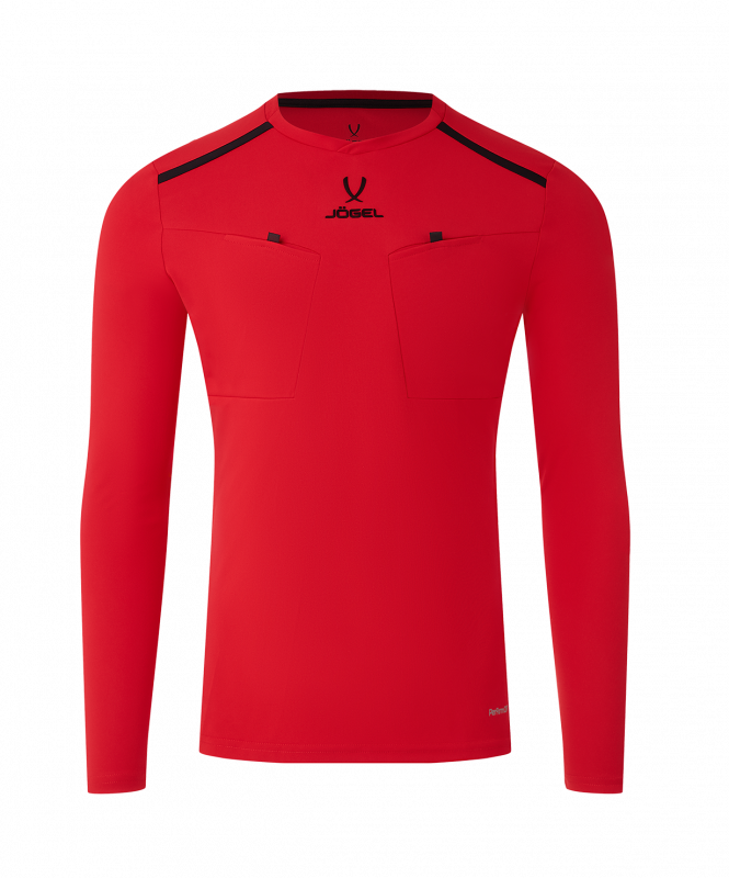 Футболка судейская с длинным рукавом DIVISION PerFormDRY Referee LS Tee, красный, размер S, JÖGEL ЦБ-00004995