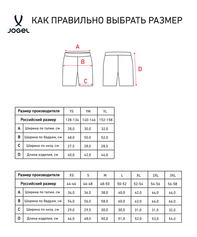 Шорты игровые JOGEL AMKAL PerFormDRY Shorts, красный/черный, размер YL ЦБ-00004459
