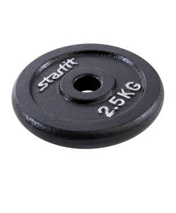 Диск чугунный BB-204 2,5 кг, d=26 мм, черный, Starfit