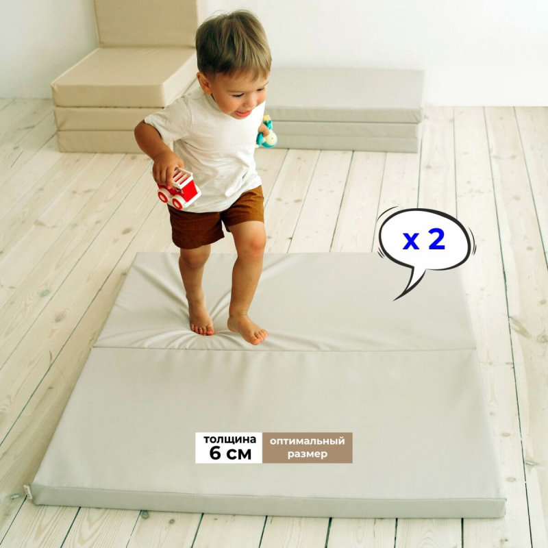 Мат (мягкий щит) Romana 1000*1000*60, в 2 сложения (желтый)