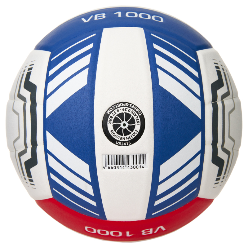 Мяч вол. TORRES VB 1000, V32415, размер 5, синт.кожа (микрофибра), клееный, бут.кам, бел-син-красный