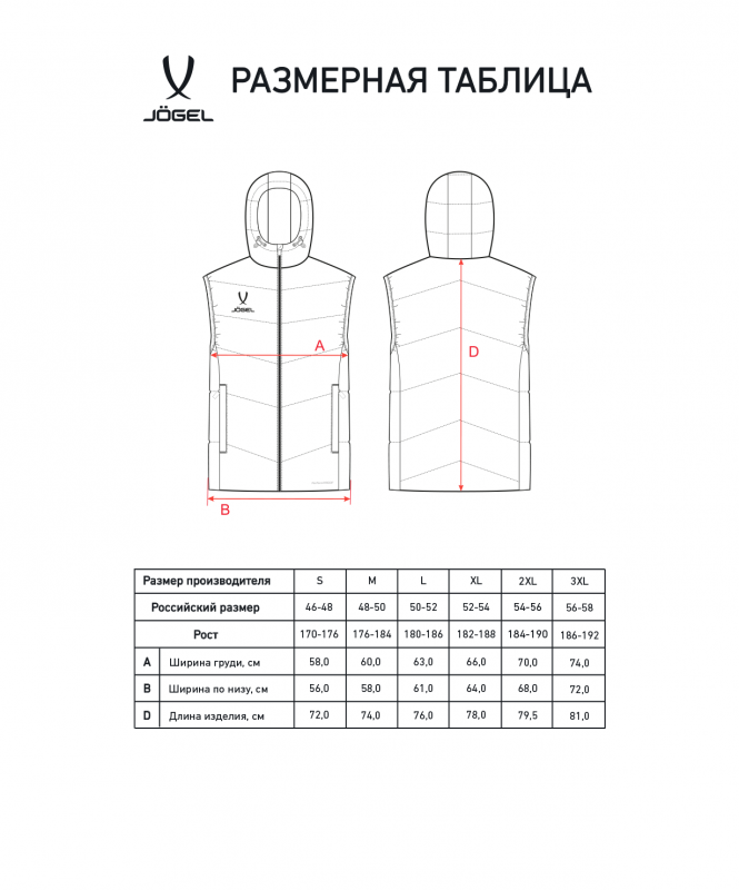 Жилет с капюшоном утепленный ESSENTIAL PerFormPROOF Padded Hooded Vest, темно-синий, Jögel ЦБ-00004086