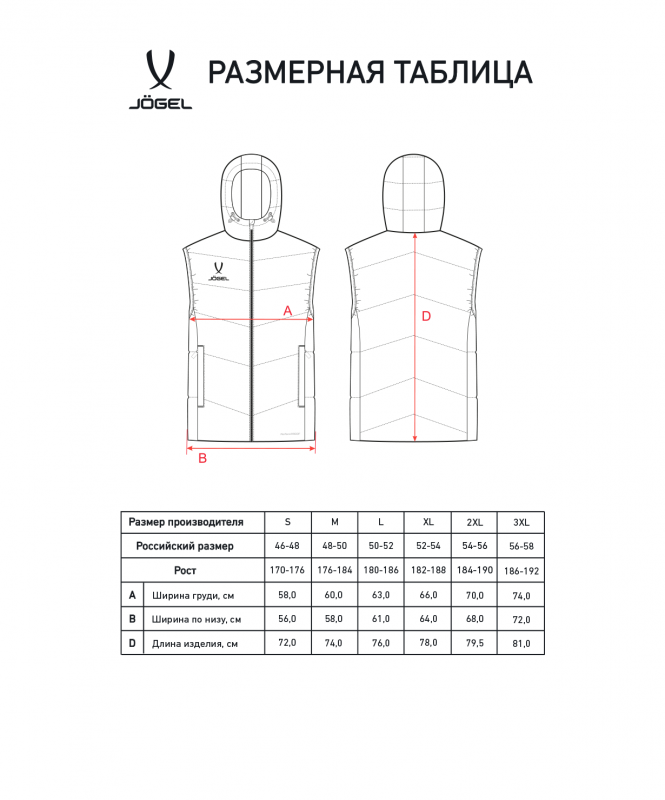 Жилет с капюшоном утепленный ESSENTIAL PerFormPROOF Padded Hooded Vest, темно-синий, размер XL, Jögel ЦБ-00004086