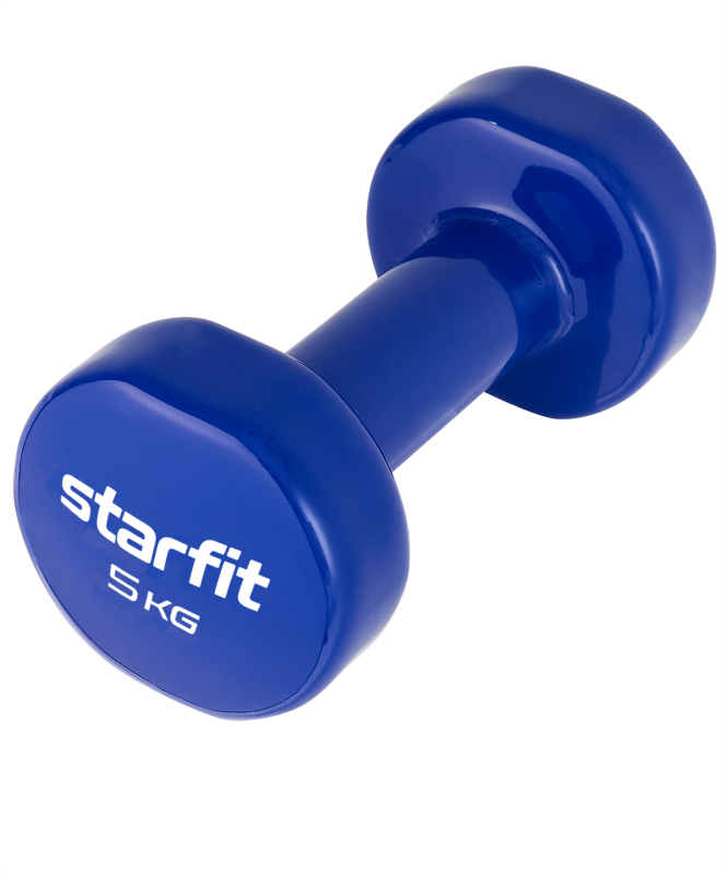 Гантель виниловая DB-101 5 кг, темно-синий, Starfit