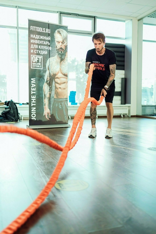 Канат для функционального тренинга 38 мм х 15 м Original FitTools FT-BTR-38-15000
