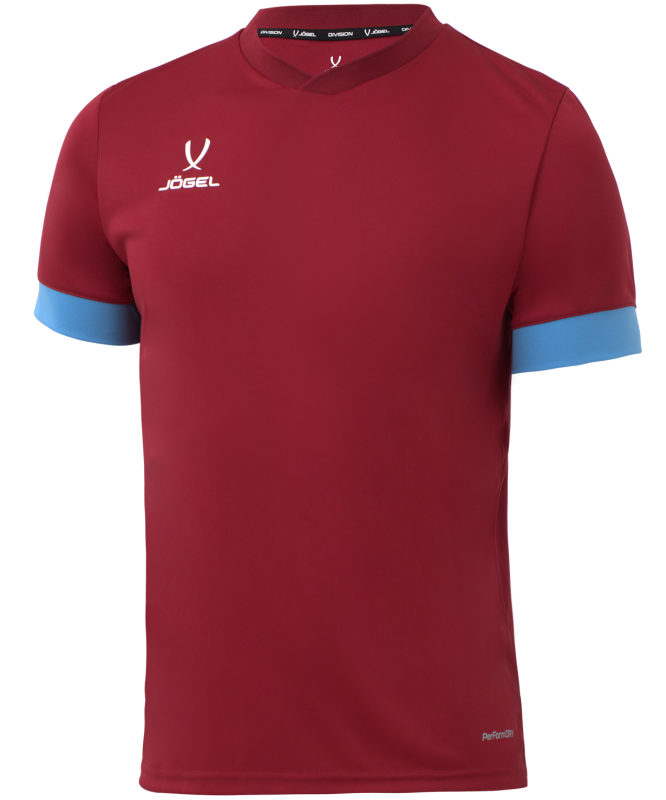 Футболка игровая DIVISION PerFormDRY Union Jersey, гранатовый/голубой/белый, размер YS, Jögel УТ-00020594