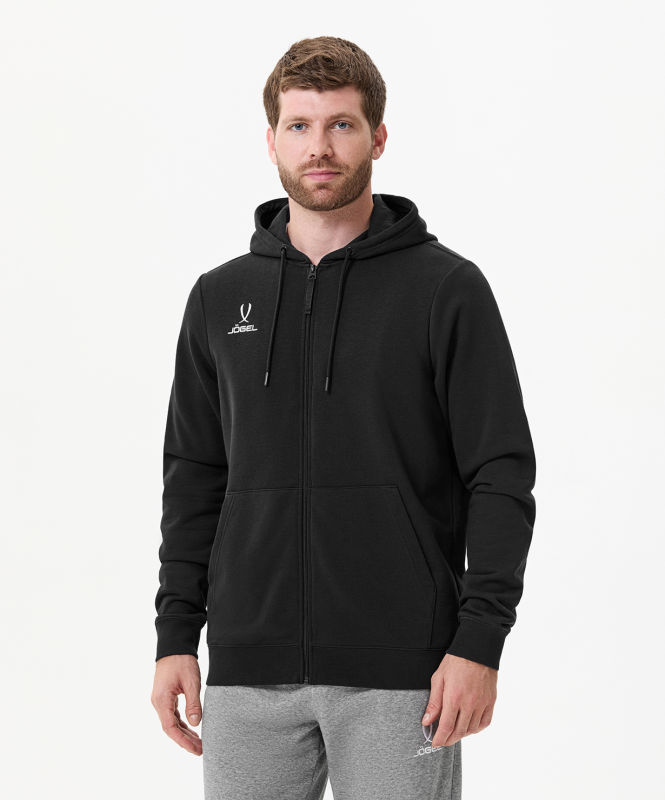 Худи на молнии ESSENTIAL Cotton Zip Hoodie, черный, размер XXXL, Jögel ЦБ-00003858