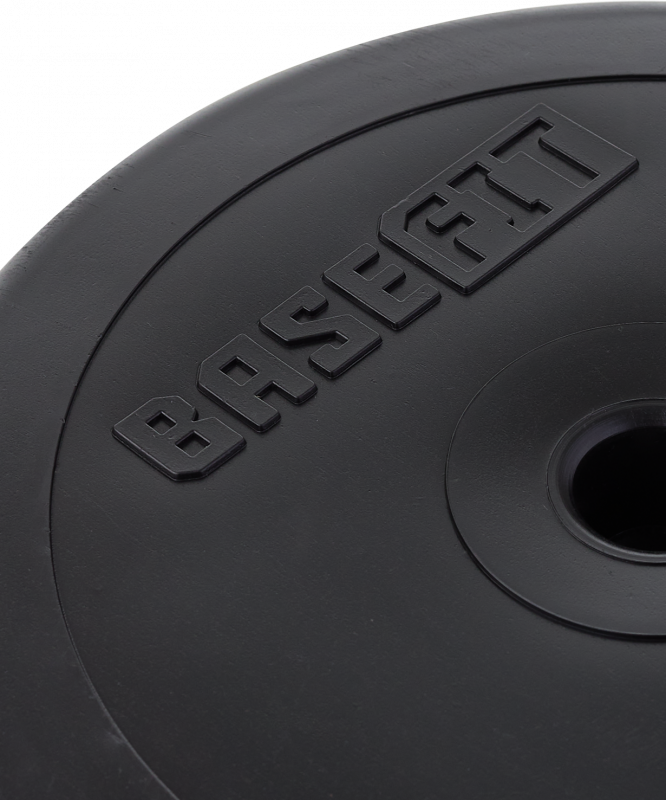 Диск пластиковый BB-203 d=26 мм, черный, 10 кг, BASEFIT УТ-00019756