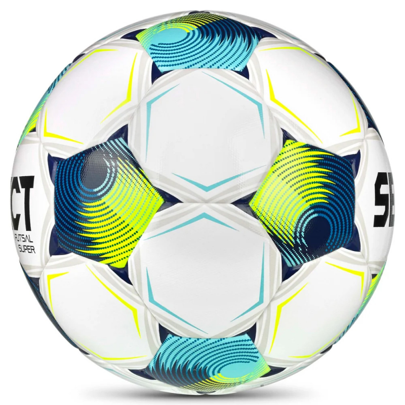 Мяч футзал. SELECT Futsal Super v26 3613471129, р.4, FIFA Quality Pro, 32п, ПУ, гибр.сш, бел-син-лимон