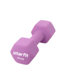 Гантель неопреновая STARFIT DB-201 4 кг, фиолетовый пастель.