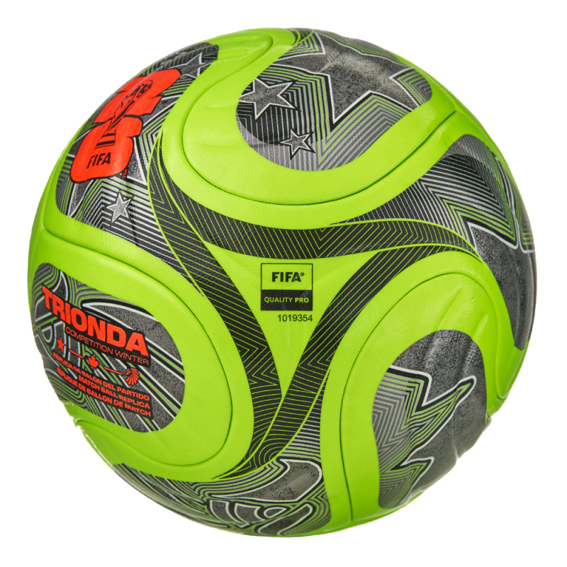 Мяч футб. ADIDAS WC26 Trionda Competition Winter JV6223, размер 5, FIFA Pro, 4пан, ПУ, термосш, флуор.лайм
