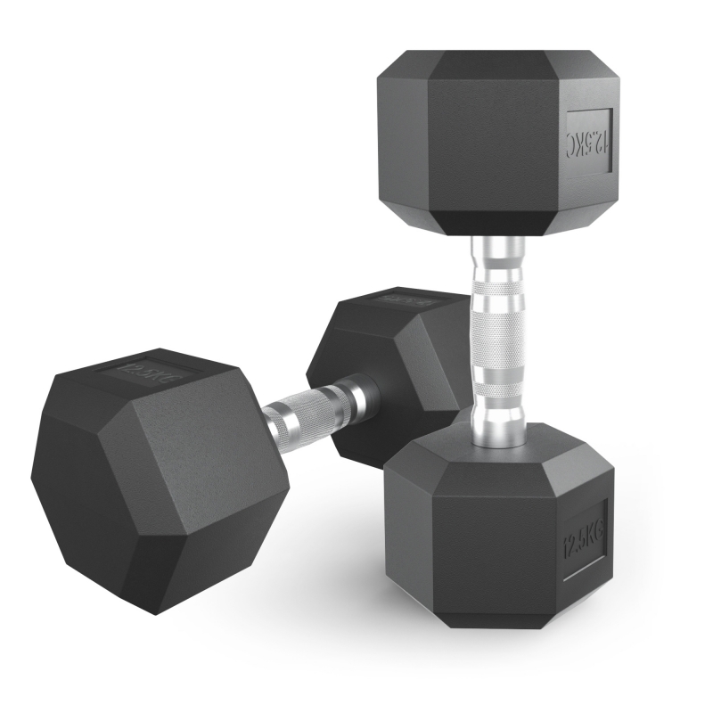 Гантель гексагональная UNIX Fit обрезиненная 12.5 кг, 2 шт DBHEX12_5x2