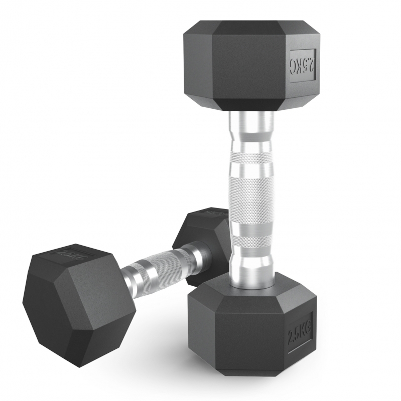 Гантель гексагональная UNIX Fit обрезиненная 2.5 кг, 2 шт DBHEX2_5x2