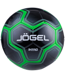 Мяч футбольный Intro №5, черный/зеленый, Jögel УТ-00017589