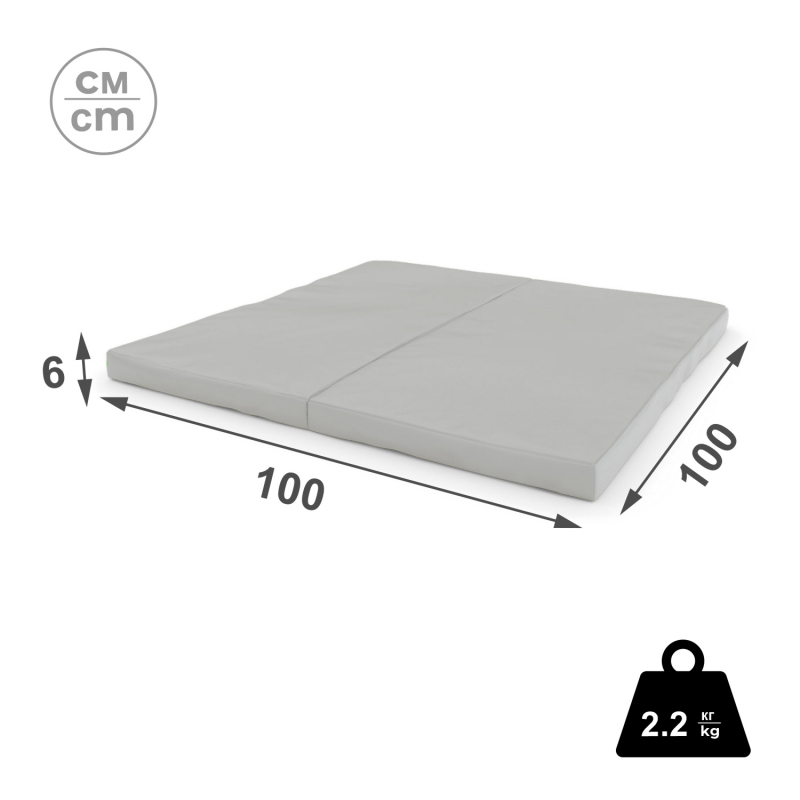 Мат (мягкий щит) Romana 1000*1000*60, в 2 сложения (голубой/желтый)