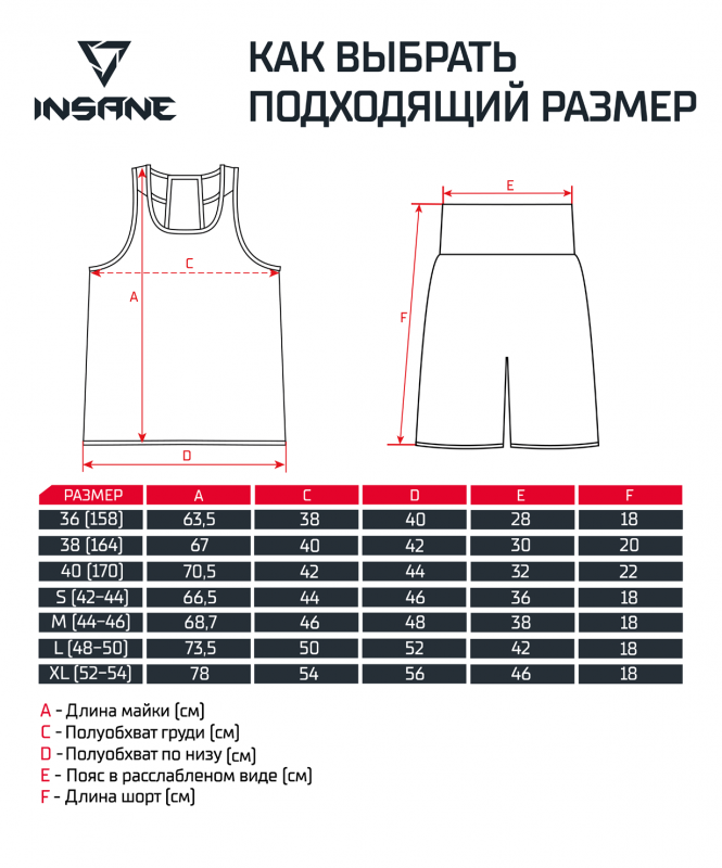 Форма боксерская CHAMP, полиэстер, красный, размер XL (52-54), Insane ЦБ-00003880