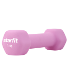 Гантель неопреновая STARFIT DB-201 1 кг, розовый пастель.